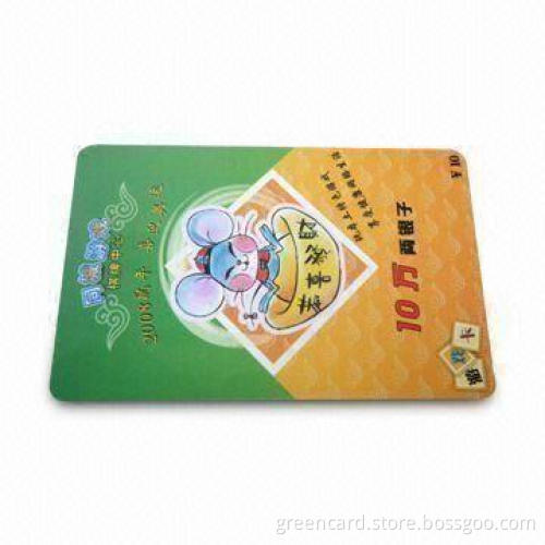 Prepaid Scratch Card, Made of High-quality PVC Material, Measures 85.8 x 54mm
